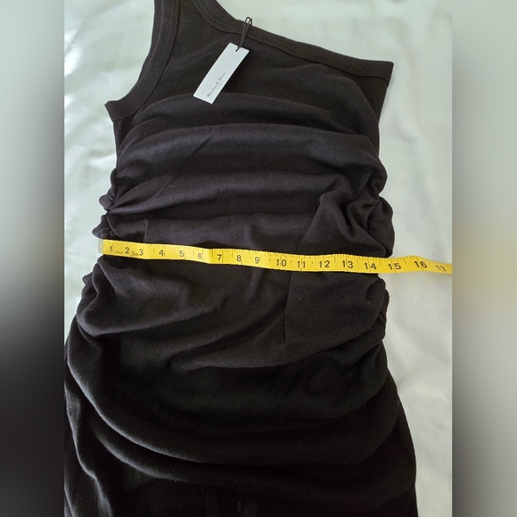 Michael Stars Coco One-Shoulder Ultra Rib Midi Dress Black 2X NWT Bodycon Ruched - Picture 6 of 9